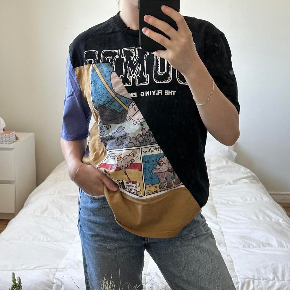 Vintage reworked black graphic tshirt